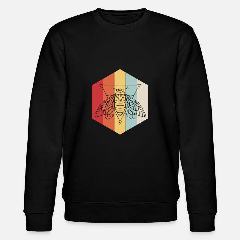 Cicada Retro - Stanley/Stella CHANGER Unisex Organic Sweatshirt - black