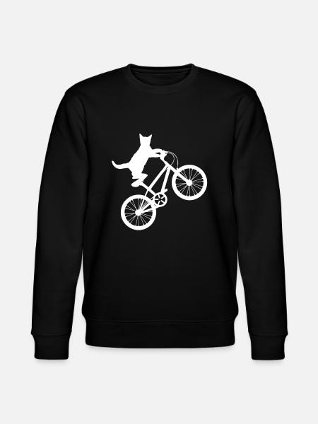 Gatto cavalca bicicletta divertente cat biker regalo - Felpa ecologica unisex CHANGER di Stanley/Stella - nero
