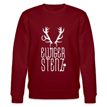 Ewiger Stenz - Stanley/Stella Unisex Bio-Sweatshirt CHANGER  - Burgunderrot - Vorne - Nik (191cm) & Marisol (170cm)