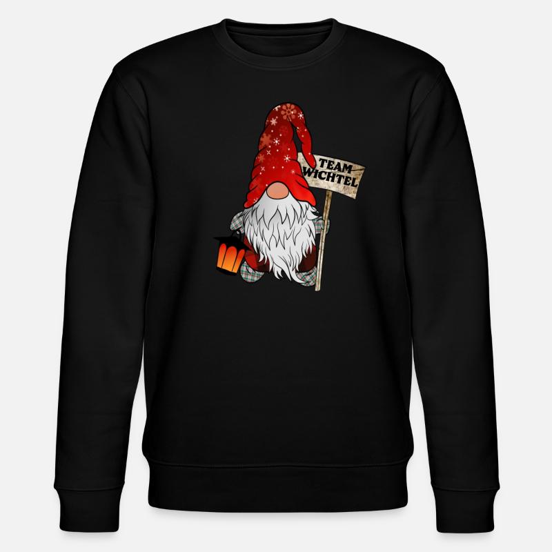 Wichtel Team Weihnachtsgnom - Stanley/Stella Unisex Bio-Sweatshirt CHANGER  - Schwarz
