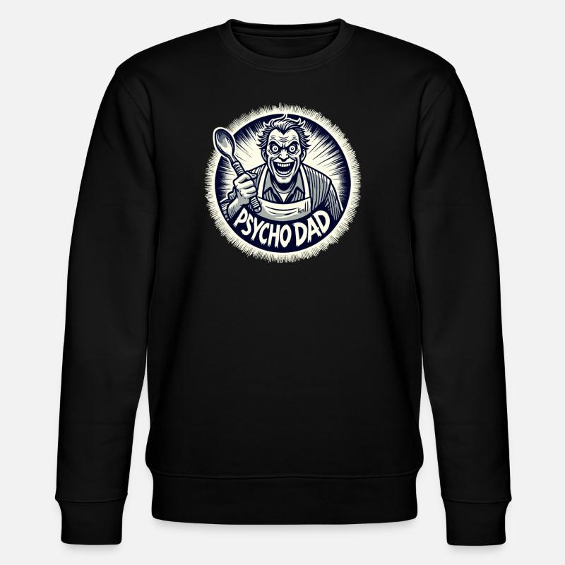 Psycho-Papa mit Kochlöffel - Stanley/Stella Unisex Bio-Sweatshirt CHANGER - Schwarz