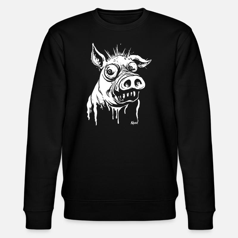 funny horror pig - Stanley/Stella CHANGER Unisex Organic Sweatshirt - black