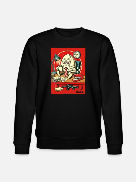 Tired office egg with coffee - Stanley/Stella CHANGER Unisex Organic Sweatshirt - black