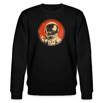 Retro Astronaut Space Design - Stanley/Stella CHANGER Unisex Organic Sweatshirt - black - Front - Nik (191cm) & Marisol (170cm)