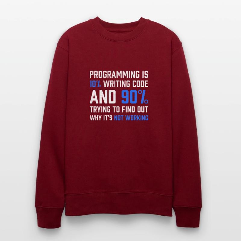 "Programmierung ist 10% Code schreiben" Geschenkprogrammierer Stanley/Stella Unisex Bio-Sweatshirt CHANGER 