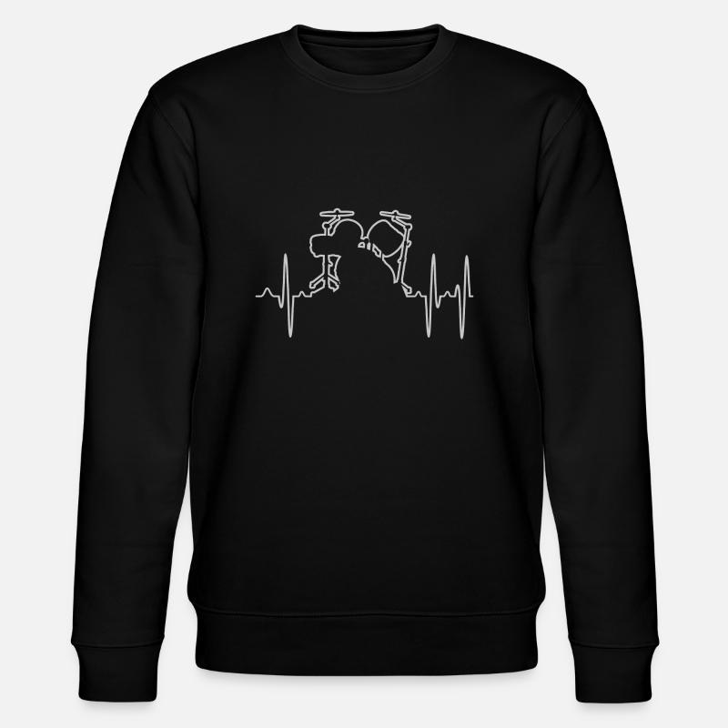 Schlagzeug - Stanley/Stella Unisex Bio-Sweatshirt CHANGER  - Schwarz