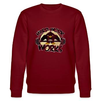 fitness - Stanley/Stella CHANGER Unisex Organic Sweatshirt - burgundy - Front - Nik (191cm) & Marisol (170cm)