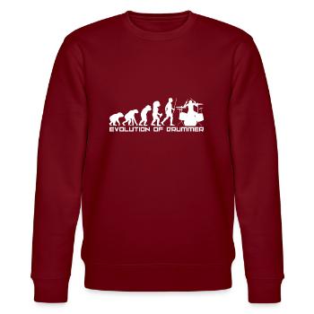 Drum development Evolution Stone Age drum - Stanley/Stella CHANGER Unisex Organic Sweatshirt - burgundy - Front - Nik (191cm) & Marisol (170cm)