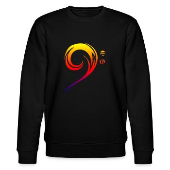 Bass Music is Life musikalische Symbole Musiker - Stanley/Stella Unisex Bio-Sweatshirt CHANGER  - Schwarz - Vorne - Nik (191cm) & Marisol (170cm)