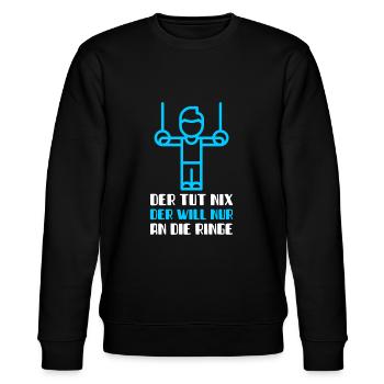 Ringe Turnen Barren Reck Gymnatstik Turner Outfit - Stanley/Stella Unisex Bio-Sweatshirt CHANGER  - Schwarz - Vorne - Nik (191cm) & Marisol (170cm)