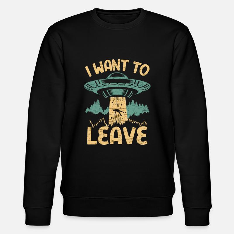 Alien Abduction Ufo Geschenk - Stanley/Stella Unisex Bio-Sweatshirt CHANGER  - Schwarz