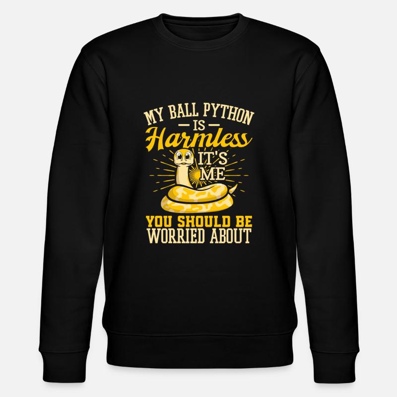 Königspython Schlange Python - Stanley/Stella Unisex Bio-Sweatshirt CHANGER  - Schwarz