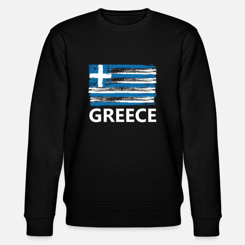Greece flag gift - Stanley/Stella CHANGER Unisex Organic Sweatshirt - black