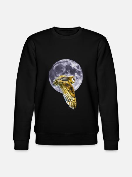 Eule und Mond - Stanley/Stella Unisex Bio-Sweatshirt CHANGER - Schwarz