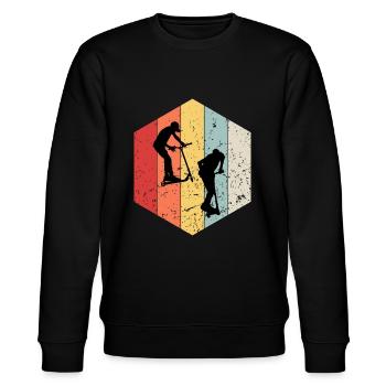 Freestyle-Roller - Stanley/Stella Unisex Bio-Sweatshirt CHANGER  - Schwarz - Vorne - Nik (191cm) & Marisol (170cm)