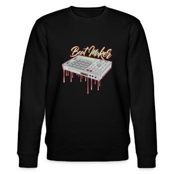 BeatMaker - Stanley/Stella CHANGER Unisex Organic Sweatshirt - black - Front - Nik (191cm) & Marisol (170cm)