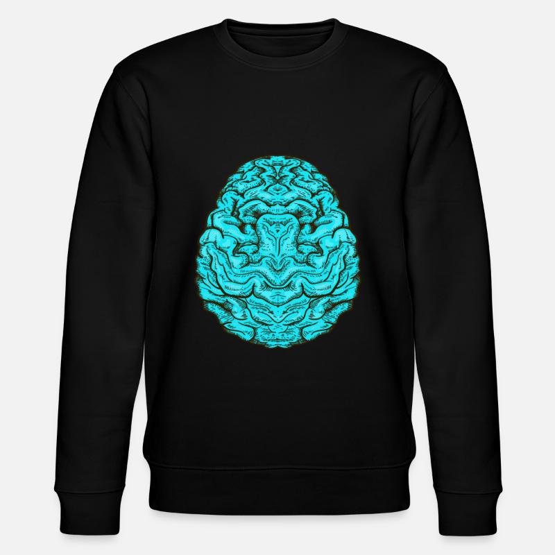 Brain blue - Stanley/Stella CHANGER Unisex Organic Sweatshirt - black