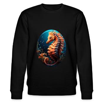 Sea horse - Stanley/Stella CHANGER Unisex Organic Sweatshirt - black - Front - Nik (191cm) & Marisol (170cm)
