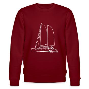 Segel Yacht - Stanley/Stella Unisex Bio-Sweatshirt CHANGER  - Burgunderrot - Vorne - Nik (191cm) & Marisol (170cm)