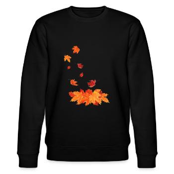 Feuilles d’automne qui tombent - Sweat bio CHANGER Stanley/Stella Unisexe - noir - Devant - Nik (191cm) & Marisol (170cm)