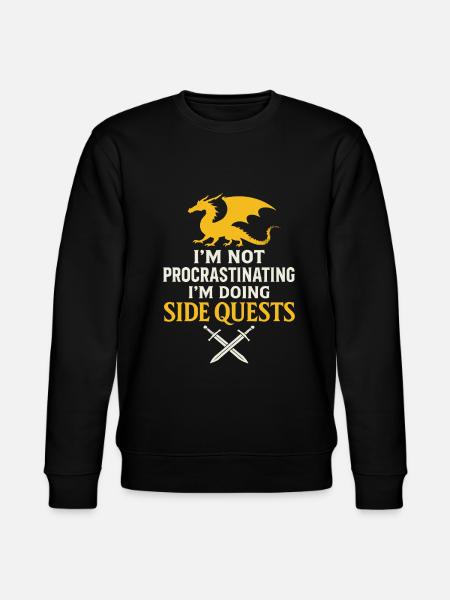 SideQuests Dragon Gamer Kläder - Ekologisk sweatshirt CHANGER unisex från Stanley/Stella - svart