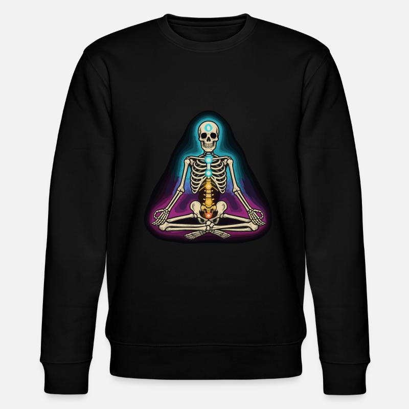 Skeleton Yoga - Chakra Pose - Stanley/Stella CHANGER Unisex Organic Sweatshirt - black