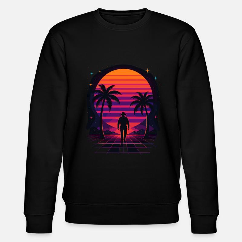 Synthwave Cowboy - Vêtements Désert - Sweat bio CHANGER Stanley/Stella Unisexe - noir