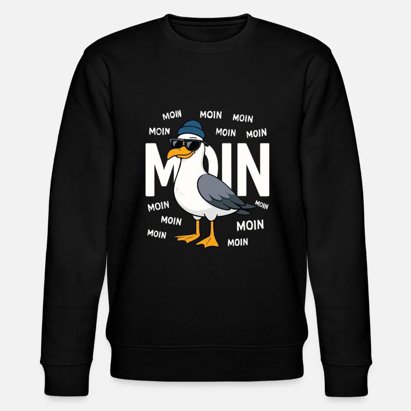 Moin Möwe – Norddeutsch & Lustig - Stanley/Stella Unisex Bio-Sweatshirt CHANGER  - Schwarz