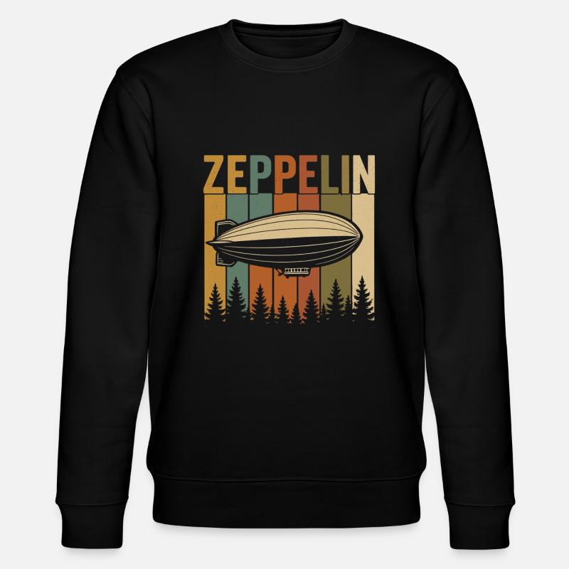 Conception rétro du dirigeable Zeppelin - Sweat bio CHANGER Stanley/Stella Unisexe - noir