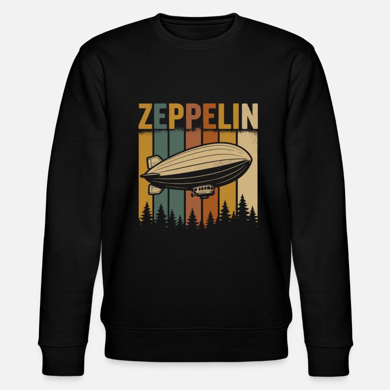 Dirigeable Zeppelin à rayures rétro - Sweat bio CHANGER Stanley/Stella Unisexe - noir