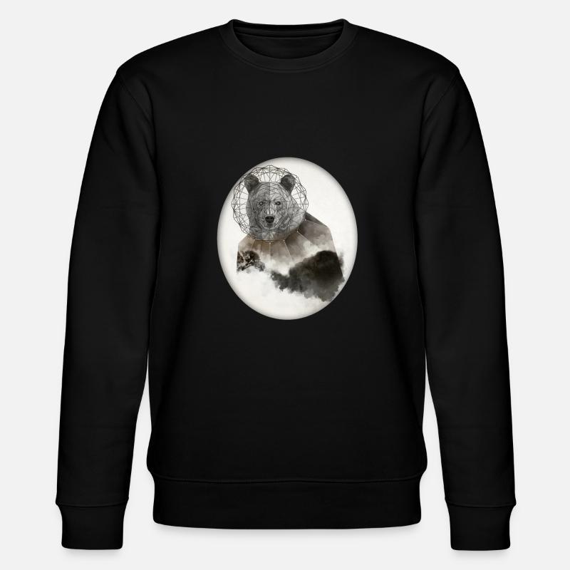 Bear Bär Poly Art - Stanley/Stella Unisex Bio-Sweatshirt CHANGER  - Schwarz