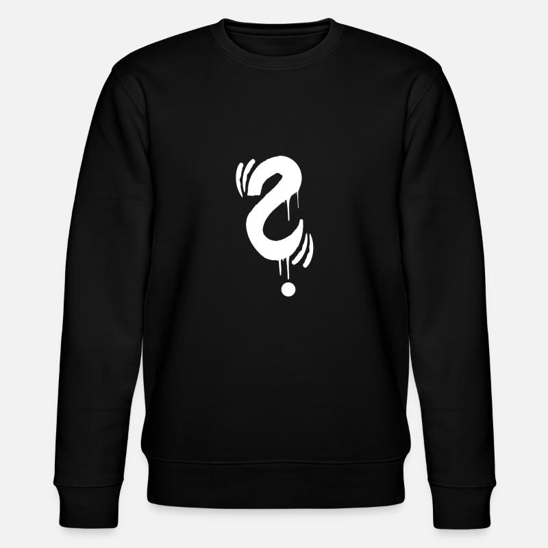 Graffiti question mark - Stanley/Stella CHANGER Unisex Organic Sweatshirt - black