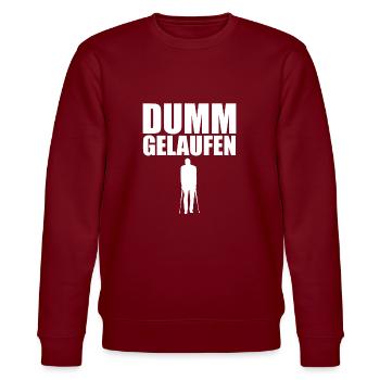 Dumm gelaufen - Stanley/Stella Unisex Bio-Sweatshirt CHANGER  - Burgunderrot - Vorne - Nik (191cm) & Marisol (170cm)