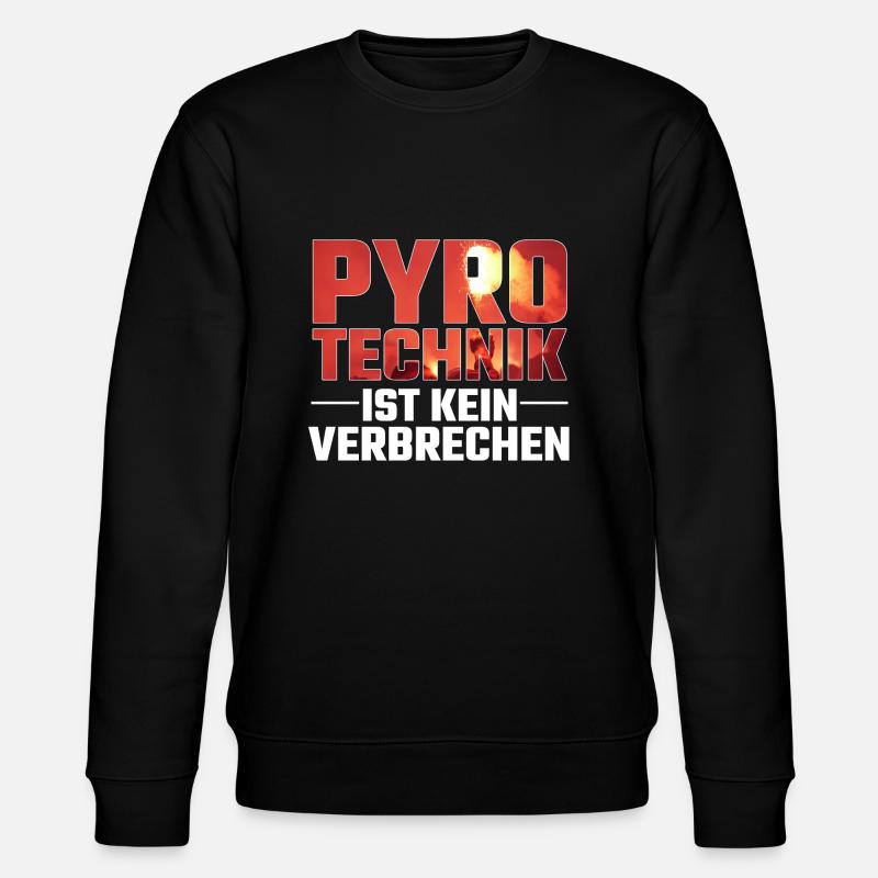 Pyrotechnik ist kein Verbrechen - Stanley/Stella Unisex Bio-Sweatshirt CHANGER  - Schwarz