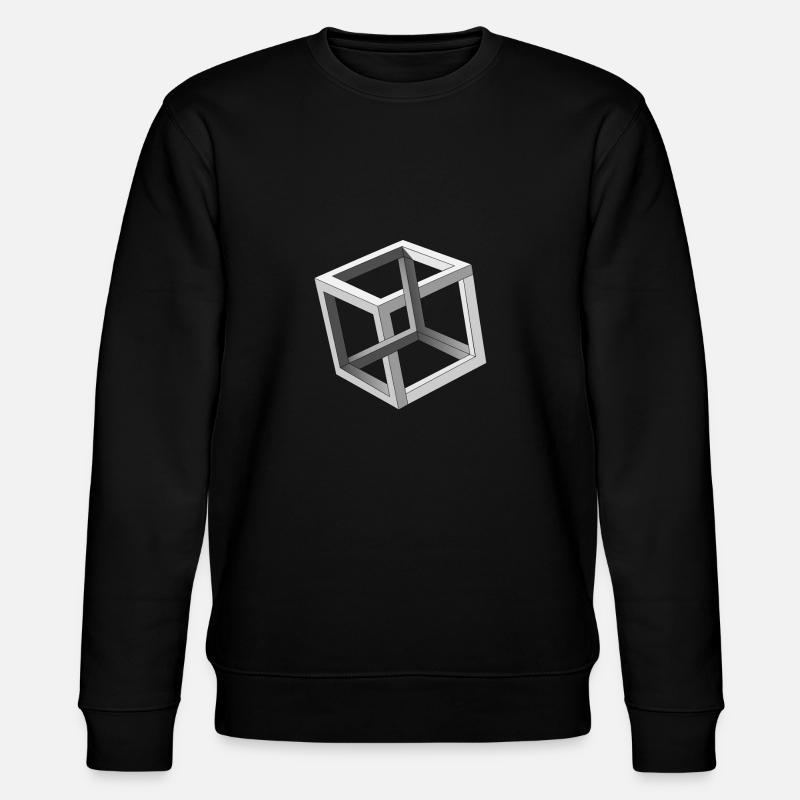 Cube Optical Illusion - Stanley/Stella CHANGER Unisex Organic Sweatshirt - black