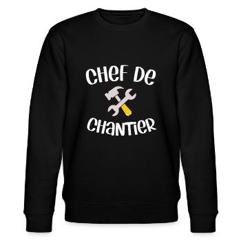 Chef de chantier humour drôles bricoler - Sweat bio CHANGER Stanley/Stella Unisexe - noir - Devant - Nik (191cm) & Marisol (170cm)