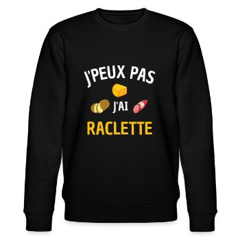 Je peux pas raclette humour fromage charcuterie - Sweat bio CHANGER Stanley/Stella Unisexe - noir - Devant - Nik (191cm) & Marisol (170cm)