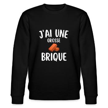maçon brique humour - Sweat bio CHANGER Stanley/Stella Unisexe - noir - Devant - Nik (191cm) & Marisol (170cm)
