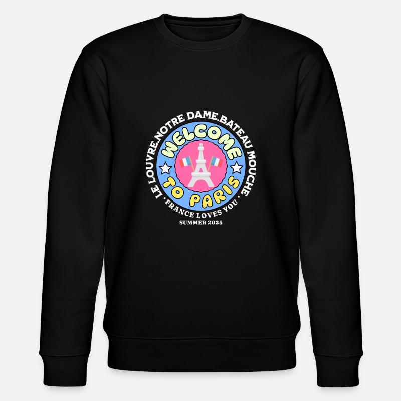 Willkommen in Paris - Stanley/Stella Unisex Bio-Sweatshirt CHANGER  - Schwarz