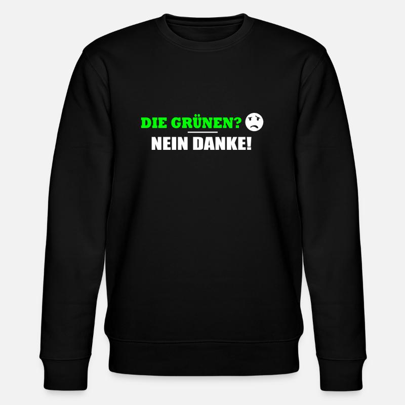 DIE GRÜNEN NEIN DANKE - Stanley/Stella Unisex Bio-Sweatshirt CHANGER - Schwarz