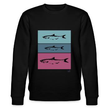 Aus dem Golf von Biskaya - Stanley/Stella Unisex Bio-Sweatshirt CHANGER  - Schwarz - Vorne - Nik (191cm) & Marisol (170cm)