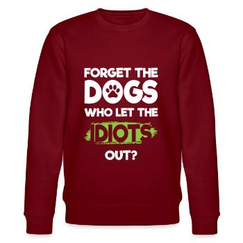 Idiot Work Evil Provocation - Stanley/Stella CHANGER Unisex Organic Sweatshirt - burgundy - Front - Nik (191cm) & Marisol (170cm)