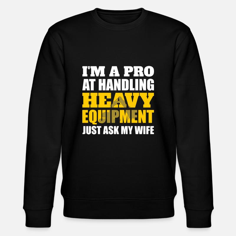 Retro Bagger Spruch Baggerfahrer Baustelle - Stanley/Stella Unisex Bio-Sweatshirt CHANGER - Schwarz