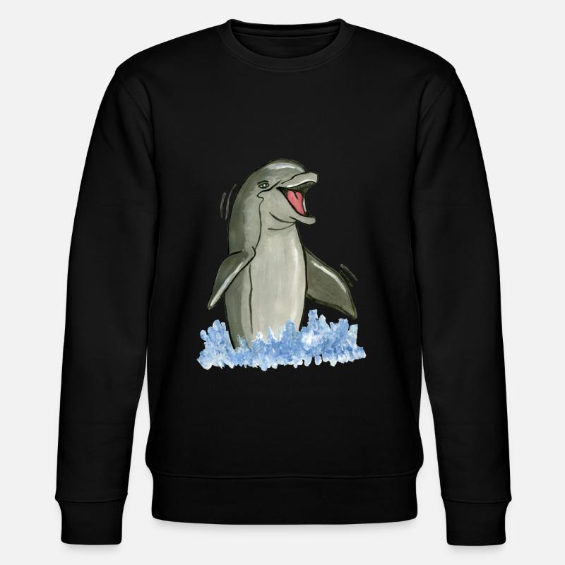 standing dolphin - standing dolphin - Delphin - Stanley/Stella CHANGER Unisex Organic Sweatshirt - black