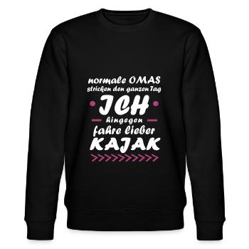 Kajak Sport Kanu Paddel Oma Geburtstags Geschenk - Stanley/Stella Unisex Bio-Sweatshirt CHANGER  - Schwarz - Vorne - Nik (191cm) & Marisol (170cm)