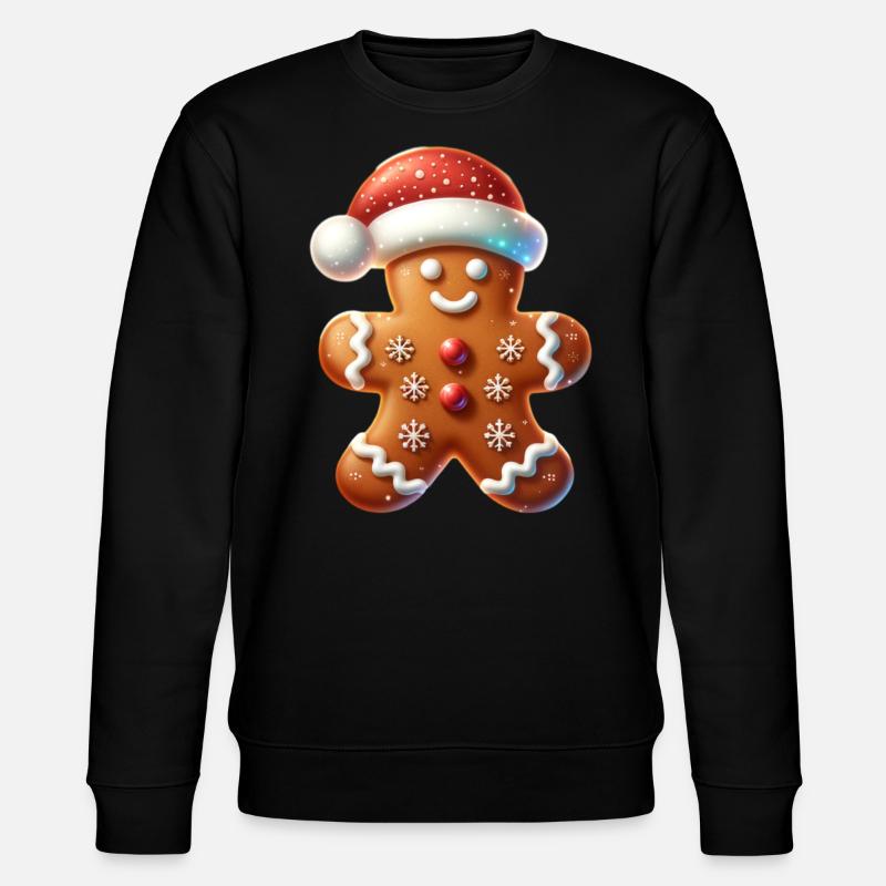 Gingerbread Gingerbread Man Xmas - Stanley/Stella CHANGER Unisex Organic Sweatshirt - black