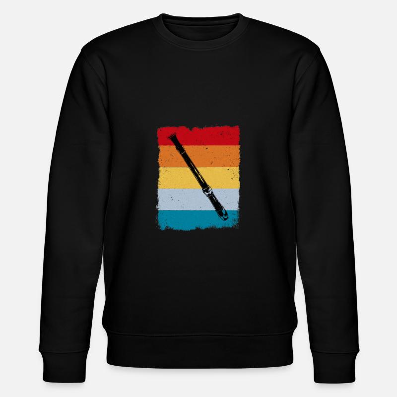 Retro Blockflöte - Stanley/Stella Unisex Bio-Sweatshirt CHANGER  - Schwarz