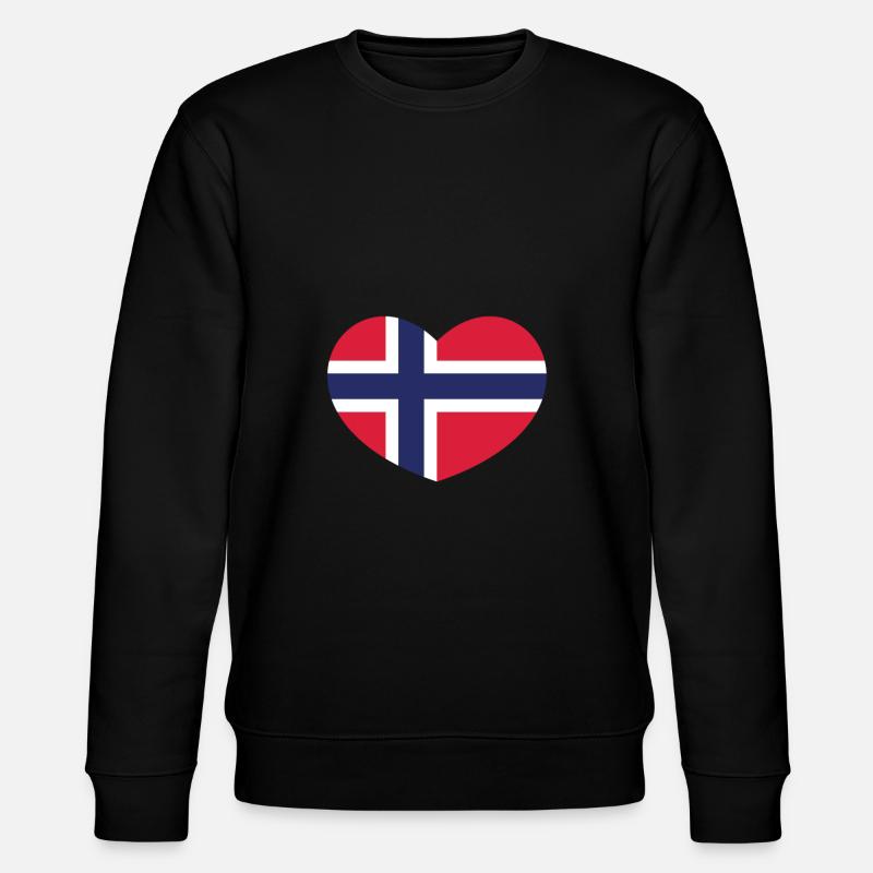 Norwegen Herz - Stanley/Stella Unisex Bio-Sweatshirt CHANGER  - Schwarz