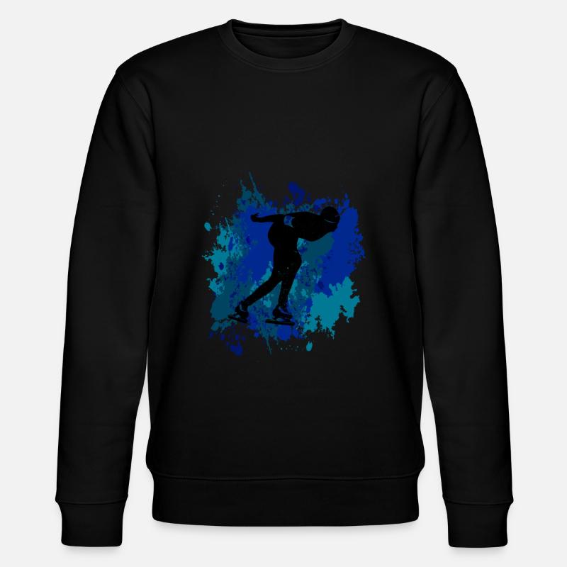 Eisschnellläufer Design - Stanley/Stella Unisex Bio-Sweatshirt CHANGER  - Schwarz
