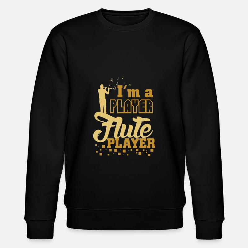 Querflöte spruch - Stanley/Stella Unisex Bio-Sweatshirt CHANGER  - Schwarz